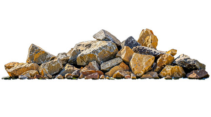 A Mound of Rough-Hewn Stones: A rugged pile of multicolored rocks. 
