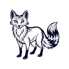 Fox silhouette vector Clip art isolated design illustration