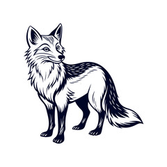 Fox silhouette vector Clip art isolated design illustration