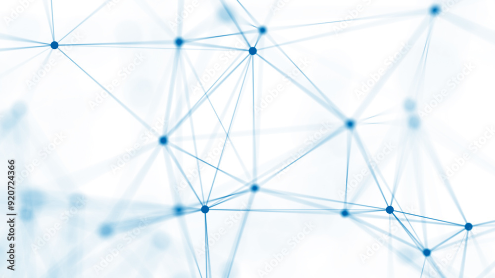 Poster Modern design of network connection structure. Abstract background with interlacing dots and lines. 3D rendering.
