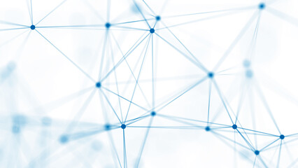 Obraz premium Modern design of network connection structure. Abstract background with interlacing dots and lines. 3D rendering.