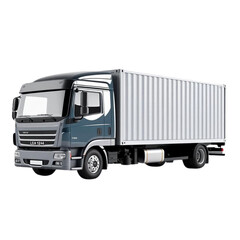 cargo truck on Isolated transparent background png. generated with AI