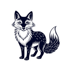 Fox silhouette vector Clip art isolated design illustration