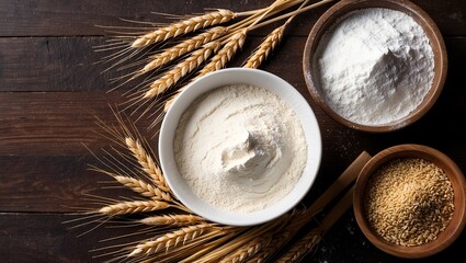 Wheat Flour in White Bowl