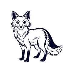 Obraz premium Fox silhouette vector Clip art isolated design illustration