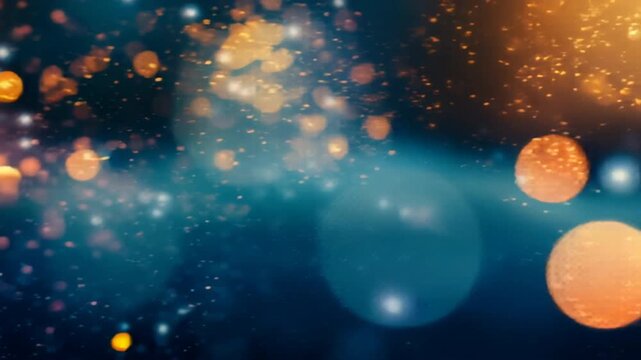 A bright bokeh texture with falling snow and starry light effects