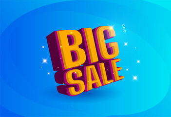3D Big Sale Text vector for promotion material banner
