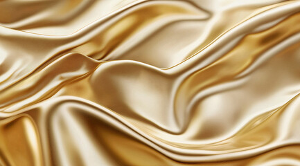 Obraz premium Wavy smooth structure of golden foil. Generative AI.
