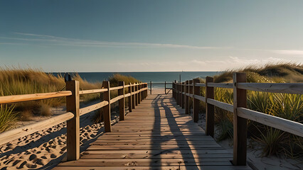 Wooden path leading to the beach