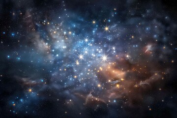 Fototapeta premium A blue planet with a background of shining stars. Ideal for space-themed designs. Beautiful simple AI generated image in 4K, unique.