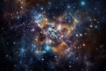 Fototapeta premium A blue planet with a background of shining stars. Ideal for space-themed designs. Beautiful simple AI generated image in 4K, unique.