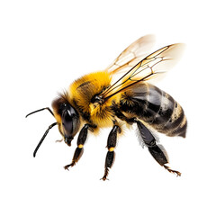 Abeja sobre fondo transparente