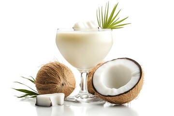 coconut milk cocktail creative summer background