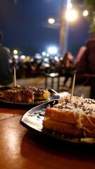 Toast with chocolate sprinkles on the table