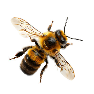 Abeja sobre fondo transparente
