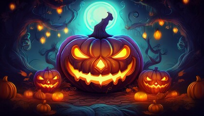 Fototapeta premium Creepy halloween themed background