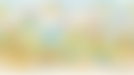 A colorful backdrop illustrates a tranquil day in the countryside, filled with soft hues of green, blue, and yellow under a bright sky