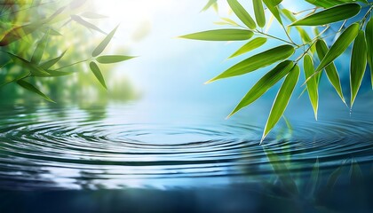 Tranquil Bamboo Reflection in Still Water