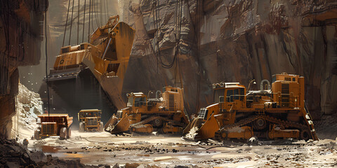 excavator at work, excavate with blur back ground , wallpaper of excavator, 