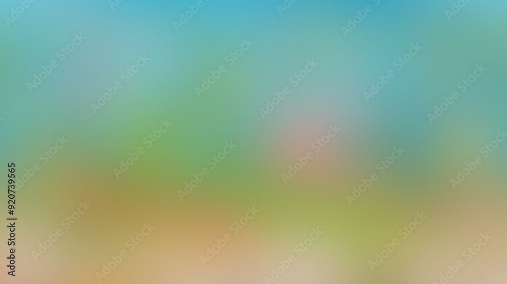 Poster soft colors blend together to create an abstract view of a peaceful outdoor scene with greenery and 