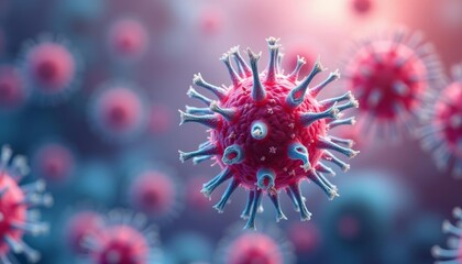  Viral threat  A closeup of a virus particle