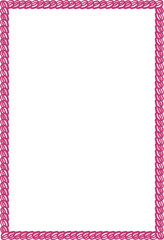 Hand-drawn whimsical frame of vintage cake ornament perfect for wedding invitations. Elegant, decorative rectangle border in pink and burgundy colors. Vector design