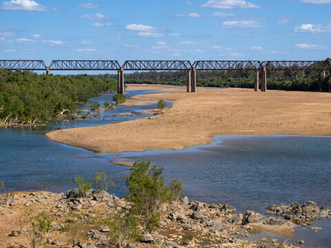Burdekin River and rail bridge, Far North Queensland, Australia