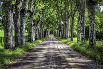 Obraz premium Cobblestone Lane, Island of Ruegen, Mecklenburg-Western Pomerania, Germany. Beautiful simple AI generated image in 4K, unique.