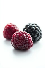 Mystic photo of Black Raspberry, isolated on white background