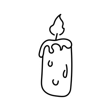 recommend clip art: Candle. Vector illustration in doodle style