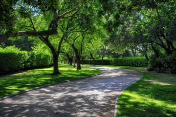 tree-lined street. Beautiful simple AI generated image in 4K, unique.