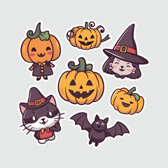 halloween starry night vector sticker design