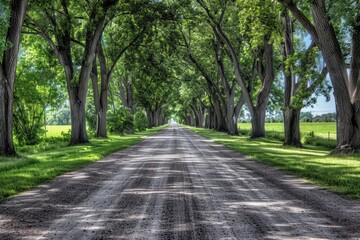Fototapeta premium open-air park with green trees close-up . Beautiful simple AI generated image in 4K, unique.