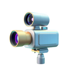 3d cinema camera on Isolated transparent background png. generated with AI