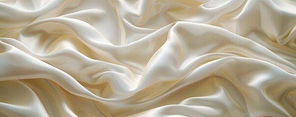 Obraz premium Close-up of Draped White Satin Fabric