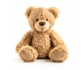 Obraz premium Sitting toy bear for baby isolated on white background