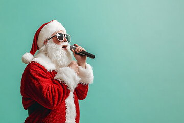 funny santa claus singing karaoke