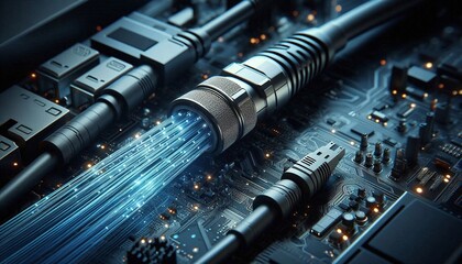 optical cable through which information passes