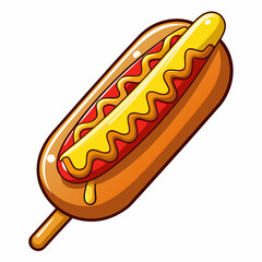 A delicious corn dog topped art vector illustrator