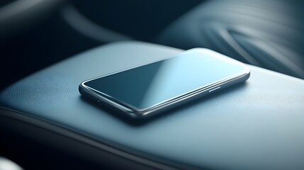 Sleek and Sophisticated Smartphone in Dark Metallic Finish on Minimalist Background