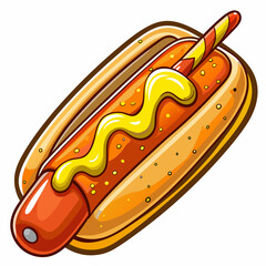 A delicious corn dog topped art vector illustrator