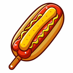 A delicious corn dog topped art vector illustrator