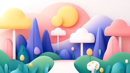 Cute woodland creatures, futuristic forest with holographic trees, digital ecosystem
