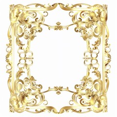 Golden frame with vignettes on a white background

