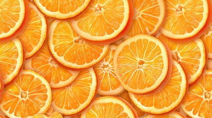 Seamless repetitive background pattern of orange fruit slice