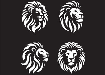 lion head logo design vector illustration, Vector silhouette of a lion head, vector silhouette of a lion head logo, lion logo icon template vector illustration lion head tattoo design