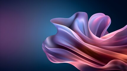 a blue background with gradients of pink and purple with an abstract shape that looks like moving air or a spiral of white light