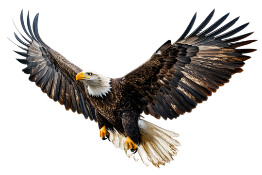 fotografia de aguila real volando sobre fondo transparente