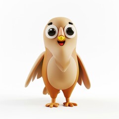 Obraz premium figurine of a falcon in 3D style on a white background 