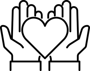 Hands icon. Linear symbol.